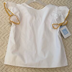 bella bliss White Blouse with Yellow Trim